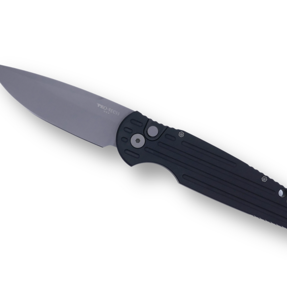 Tactical Response 3 - 3.5” Clip Point blade / Black Handle with Grooves / Bead Blasted 154CM - Crimson Tactical