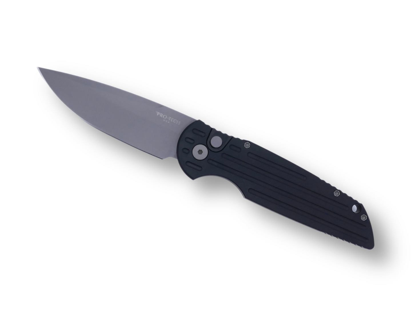 Tactical Response 3 - 3.5” Clip Point blade / Black Handle with Grooves / Bead Blasted 154CM - Crimson Tactical