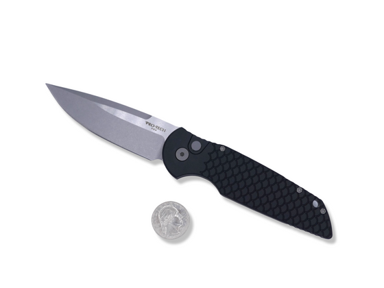 Tactical Response 3 - 3.5” Clip Point blade / Engraved Fish Scale Handle / Stonewash 154CM