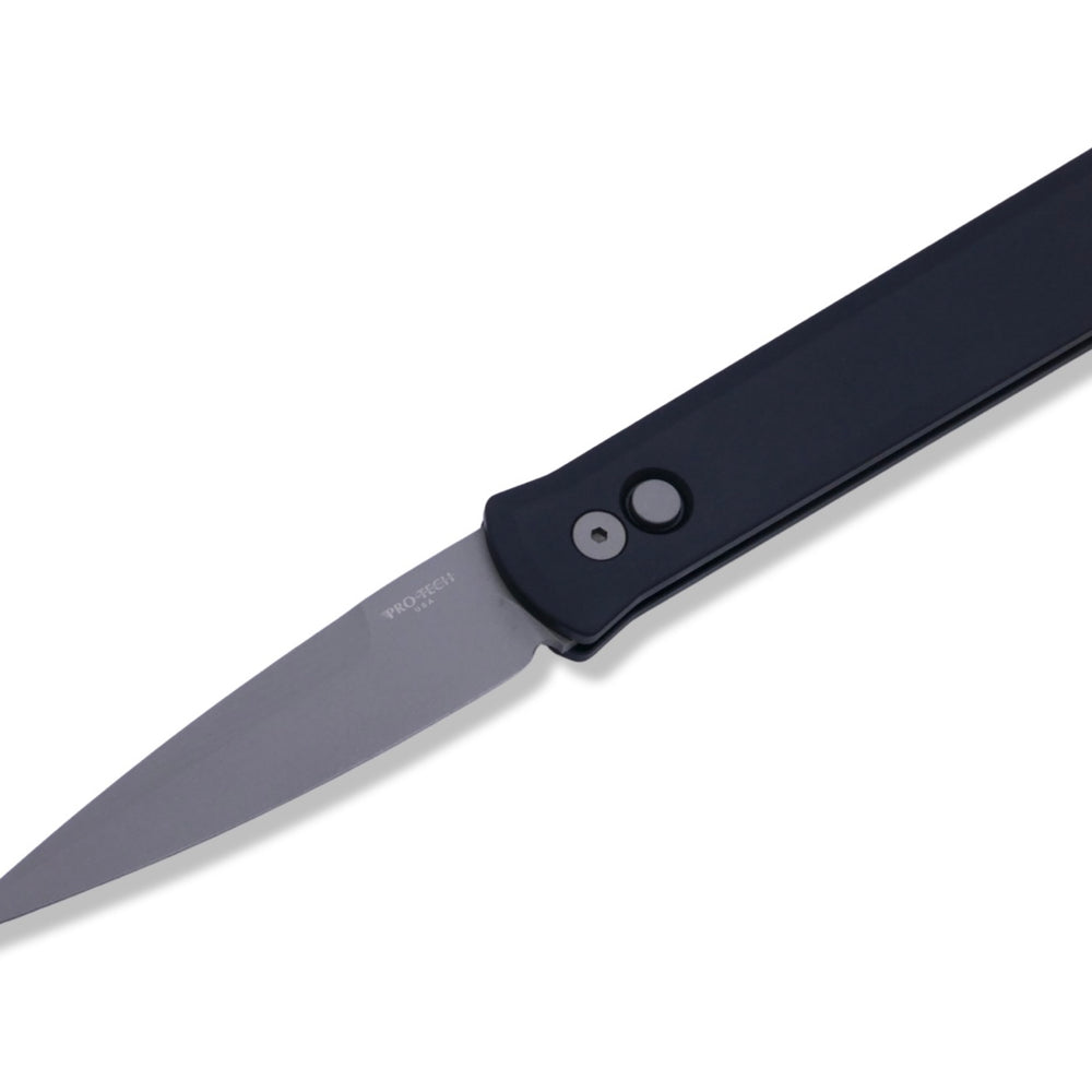 Godfather - Italian inspiration 4” Auto / Solid Black Handle / Blasted Blade - Crimson Tactical