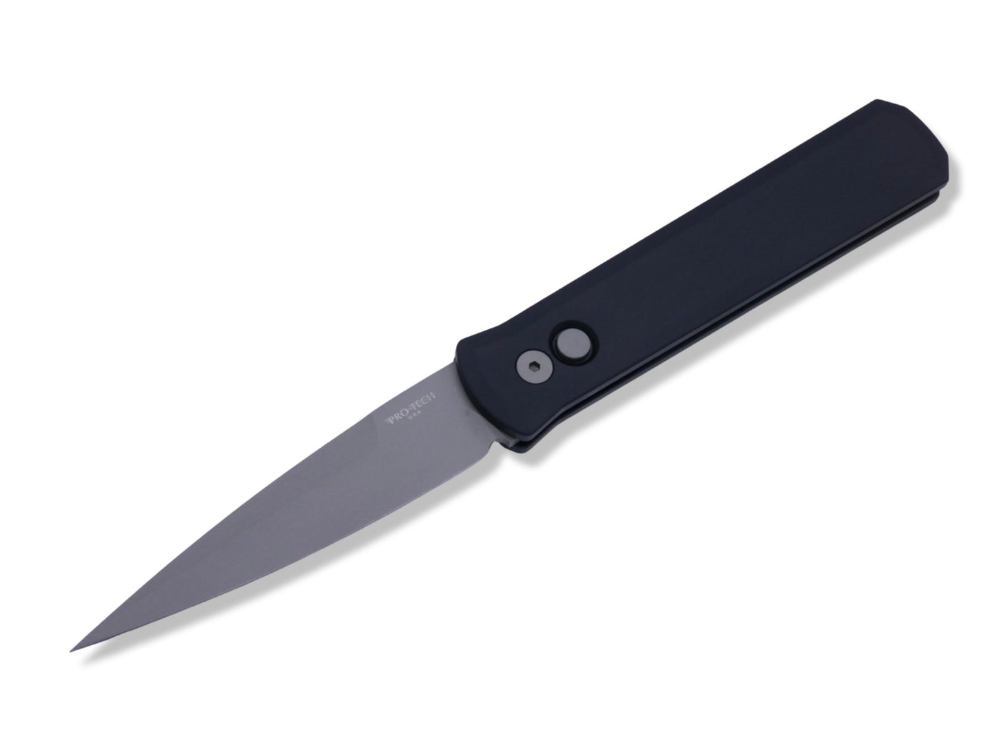 Godfather - Italian inspiration 4” Auto / Solid Black Handle / Blasted Blade - Crimson Tactical