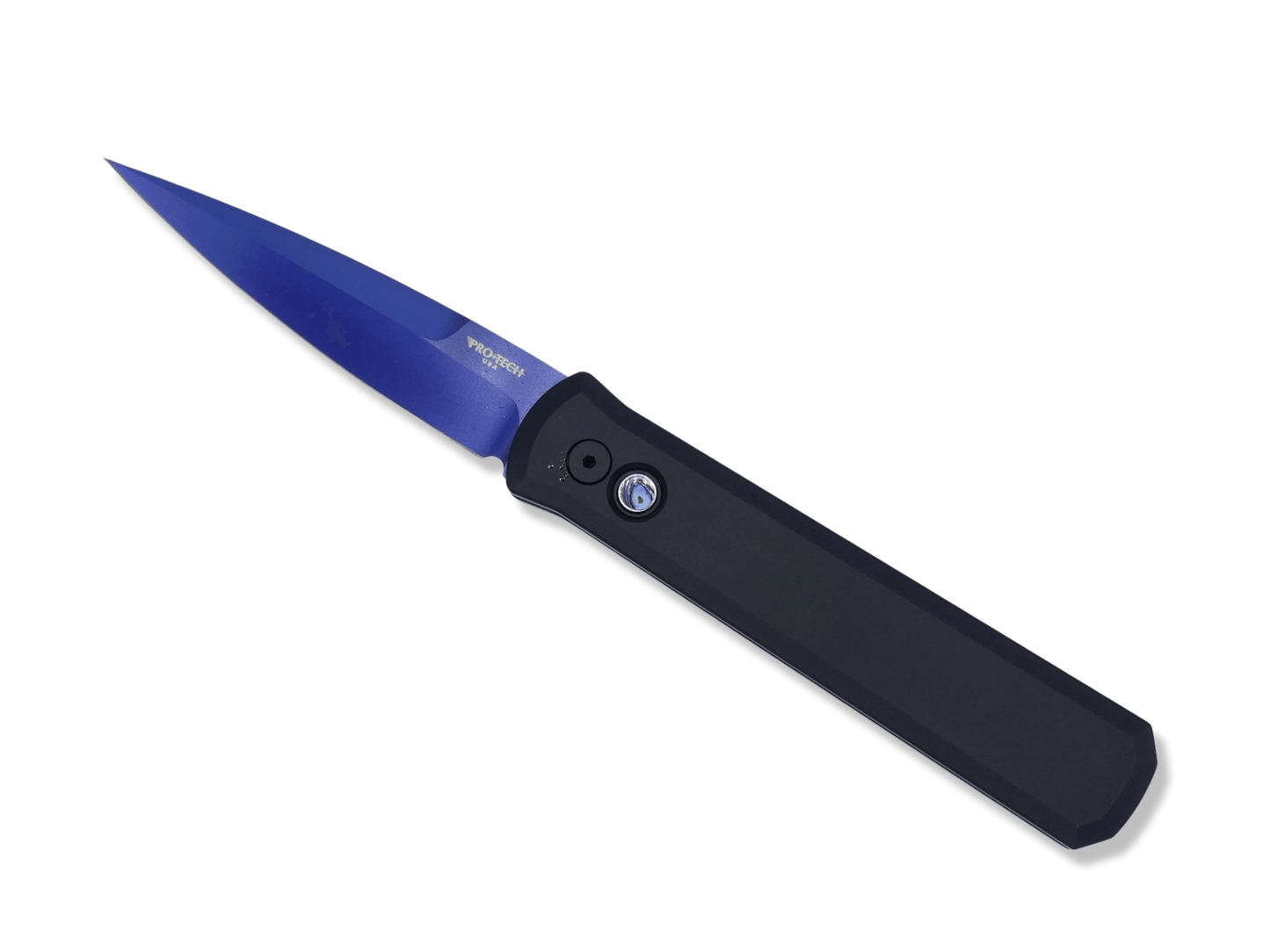 Godfather - Black Handle / Abalone Button / Sapphire Blue Blade - Crimson Tactical