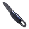 Honey Badger - Damascaus Fixed Blade / Black G-10 handle / Blue Liner