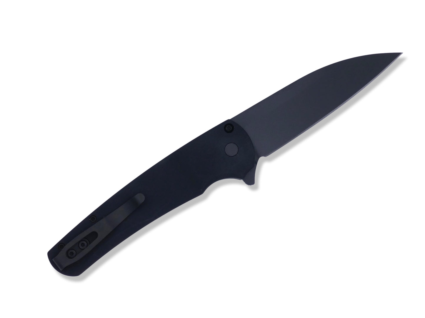 Malibu Flipper - Smooth Black Handle / DLC Magnacut Wharncliffe - Crimson Tactical