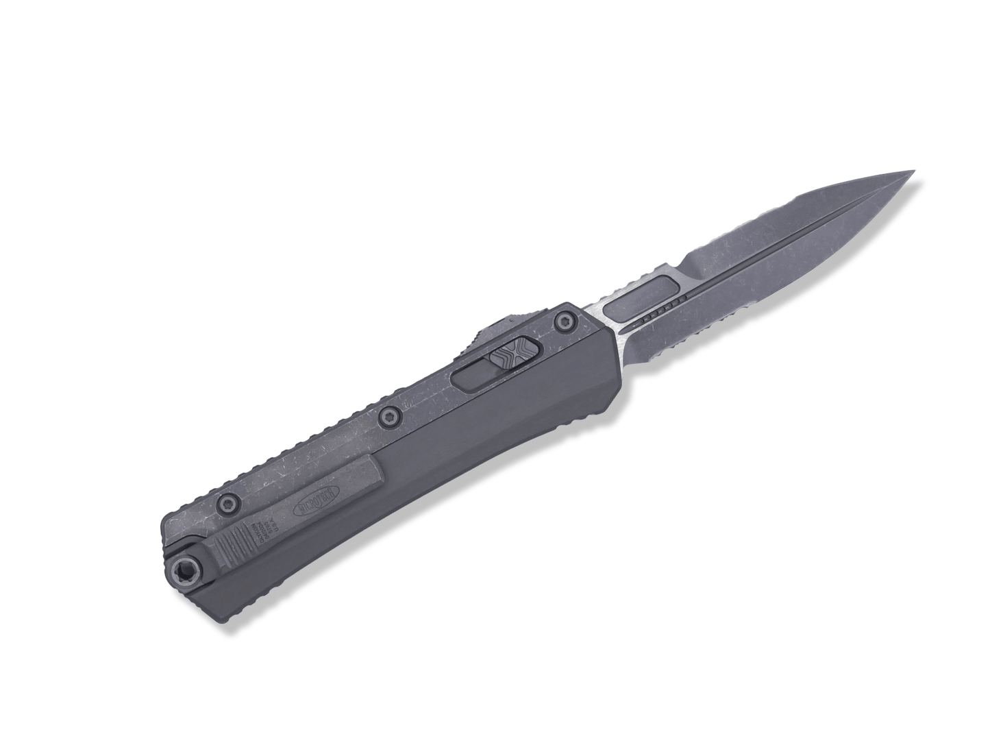 Glykon Bayonet - Natural Clear / Apocalyptic Full Serrated / Overlay / Nickle Boron Internals - Crimson Tactical