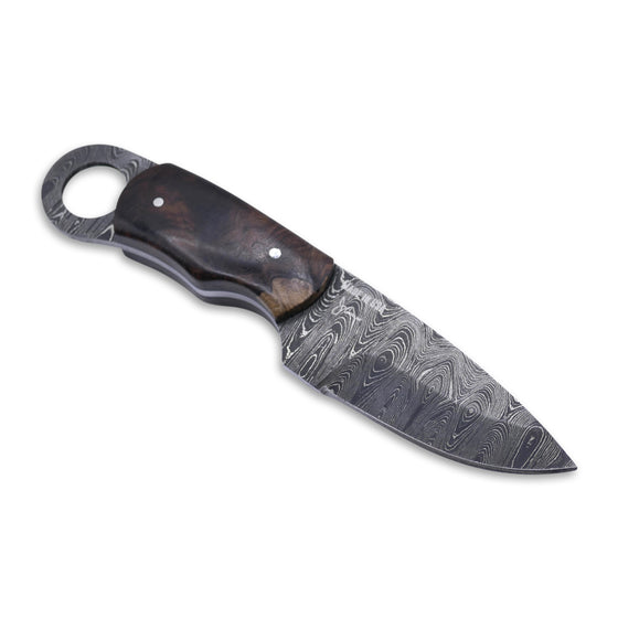 Honey Badger - Damascaus Fixed Blade / Desert Iron Wood / Black Liner
