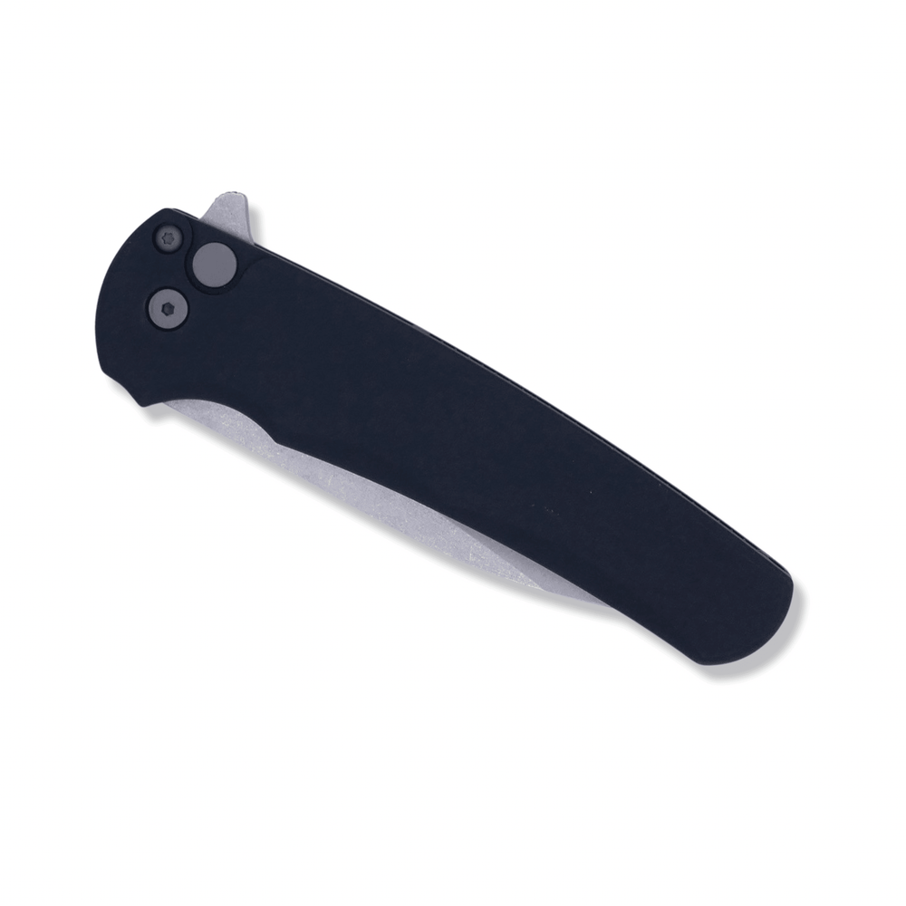 
                      
                        Malibu Flipper - Solid Black Aluminum, Magnacut Stonewash Wharncliffe - Crimson Tactical
                      
                    