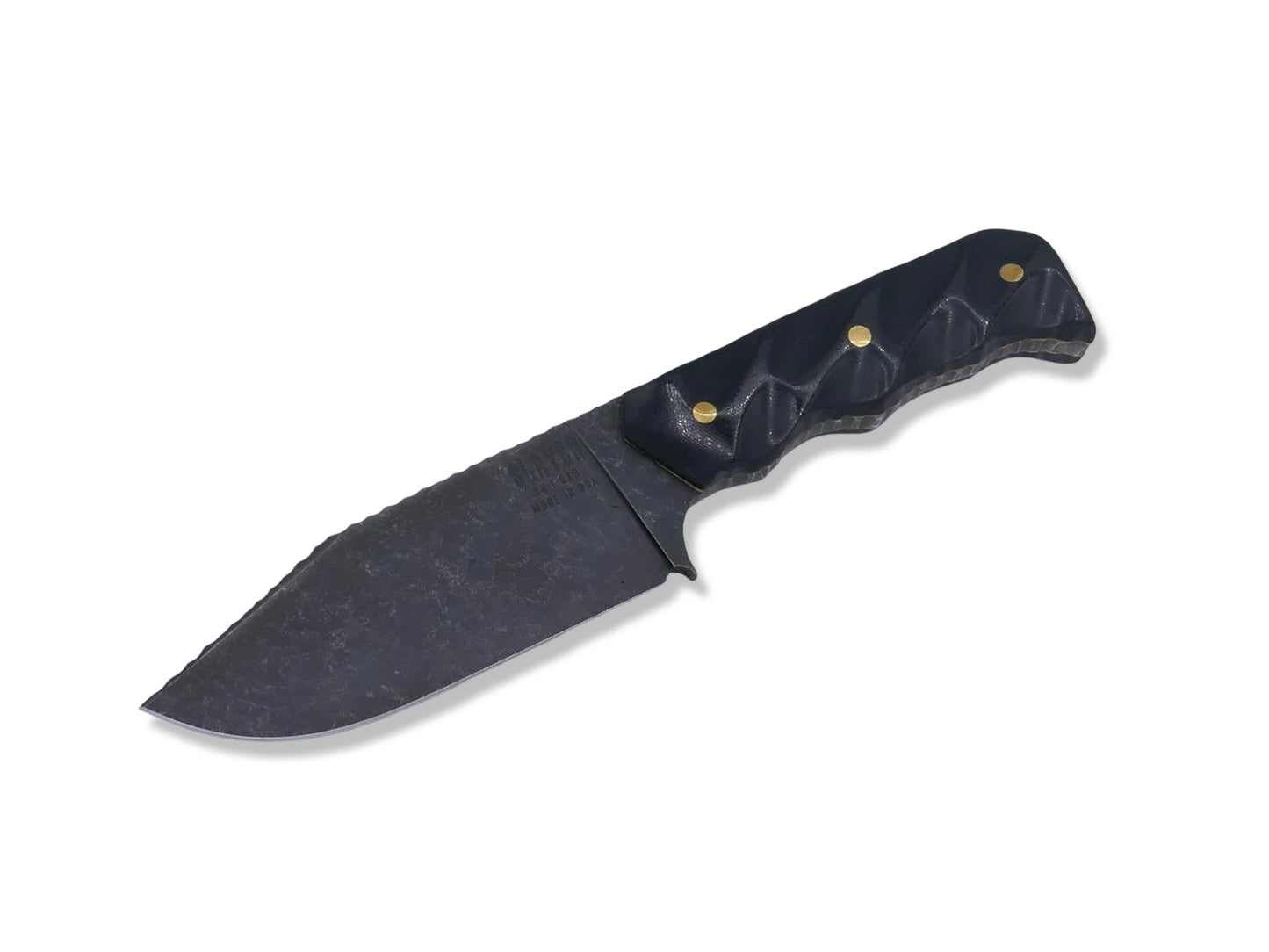 Slayer - Dark Stonewash / Black G-10 / Brass Liners / Full Spine Textured