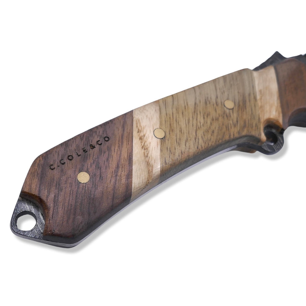 
                      
                        Damascus Blade - Walnut / White Oak / Black Limba - Chris Cole Design - Crimson Tactical
                      
                    