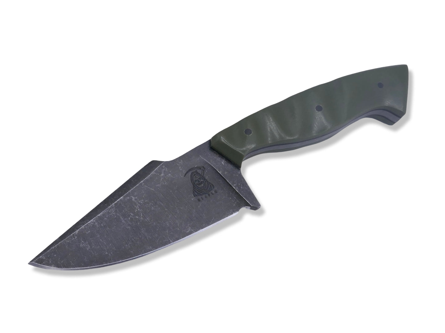 Reaper - Dark Stonewash / OD Green G-10 / Carbon Fiber Pins