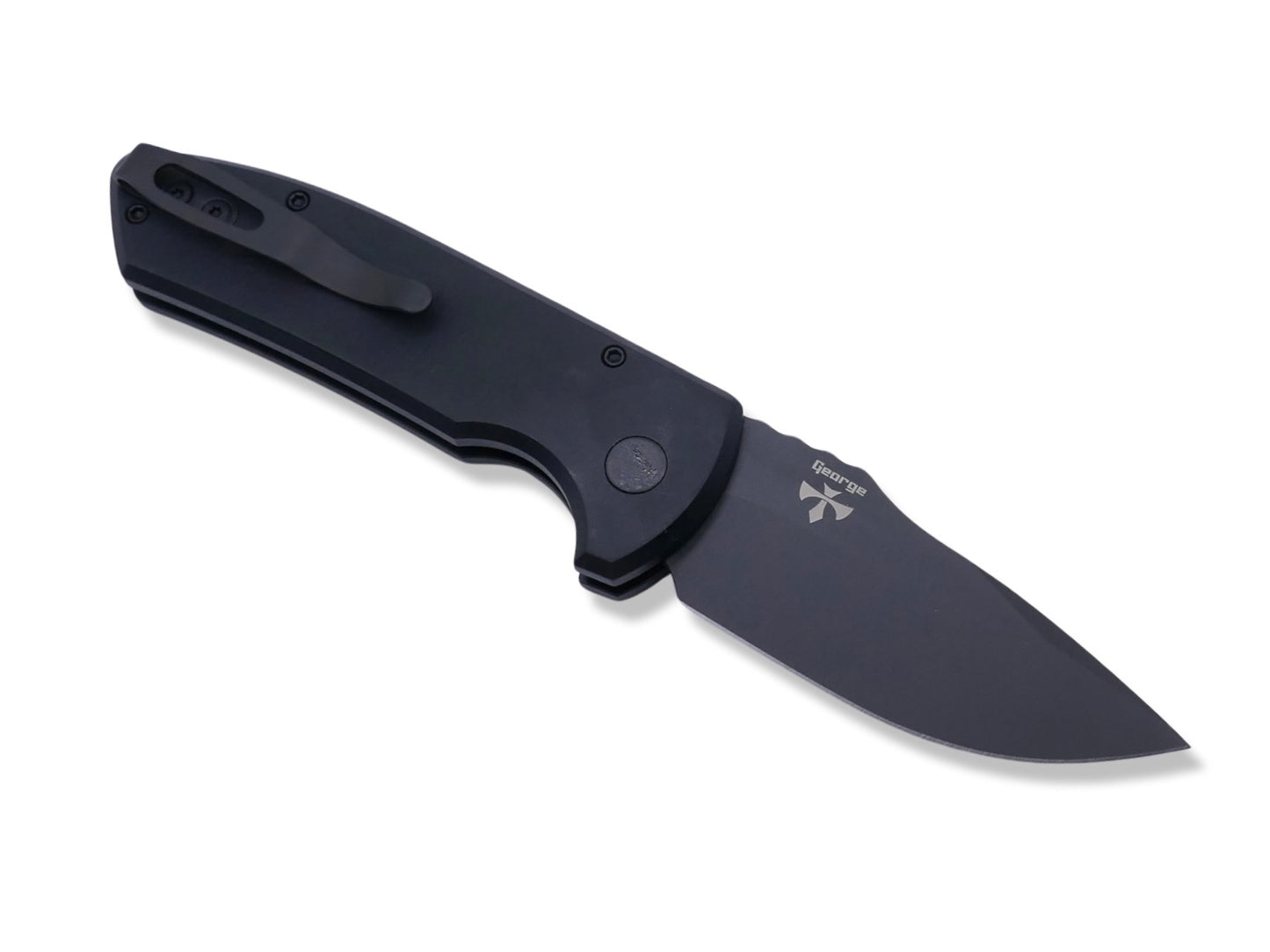 SBR - Smooth Black Handle, Black S35VN Blade - Crimson Tactical