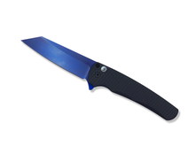  Malibu Flipper - Dragon Scale Handle / Abalone Button / Sapphire Blue Blade