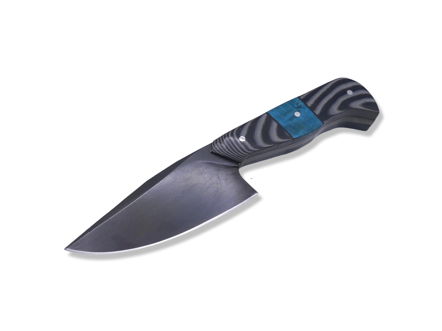 Vendetta Night Crawler - Grey / Black G-10 W/ Blue Wood Inlay / Black G-10 Liner