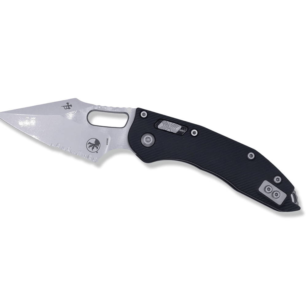 Stitch Ram-Lok - Fluted Aluminum Handle / Stonewash Partial Serrated - Crimson Tactical