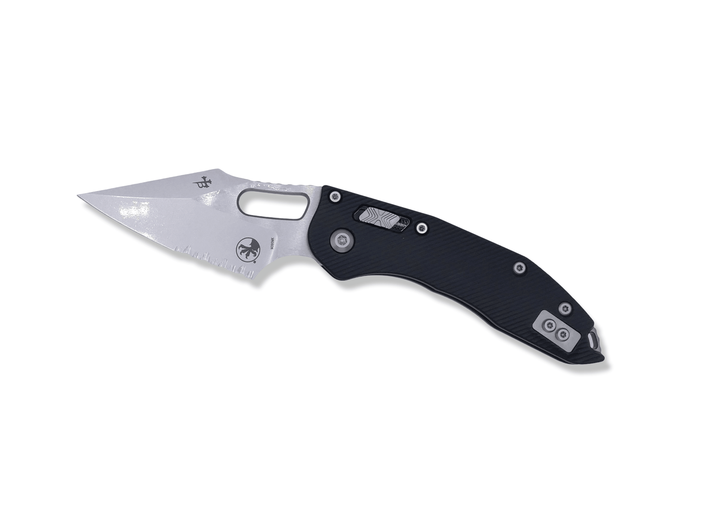 Stitch Ram-Lok - Fluted Aluminum Handle / Stonewash Partial Serrated - Crimson Tactical