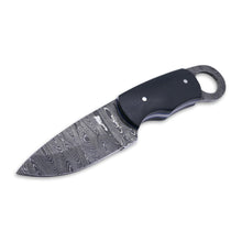  Honey Badger - Damascaus Fixed Blade / Black G-10 handle / Red Liner