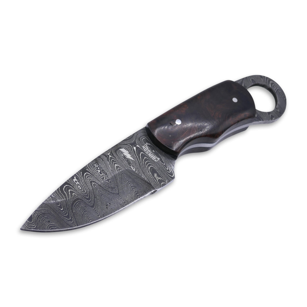 
                      
                        Honey Badger - Damascaus Fixed Blade / Desert Iron Wood / Black Liner - Crimson Tactical
                      
                    