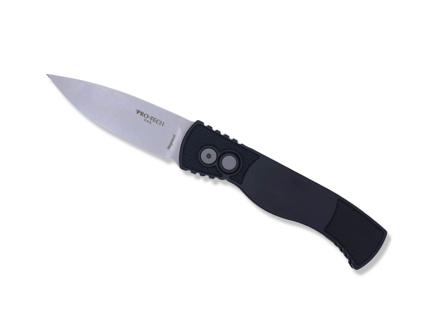 TR-2 - Black Handle W/ Textured Corners / Stonewash Magnacut / NEW Deep Carry Pocket Clip - Crimson Tactical