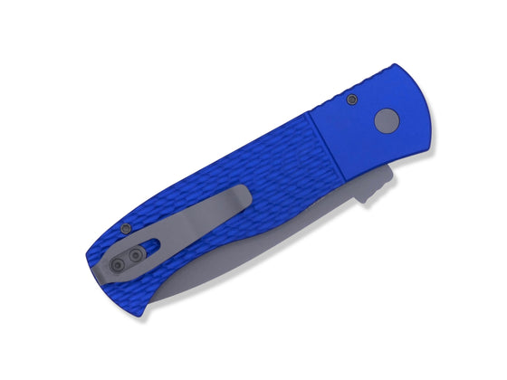 Original Emerson CQC7 - In Protech Auto / Exact Emerson Specs / Blue Jigged Texture Handle / Blasted Blade / NEW Wide Deep Carry Pocket Clip