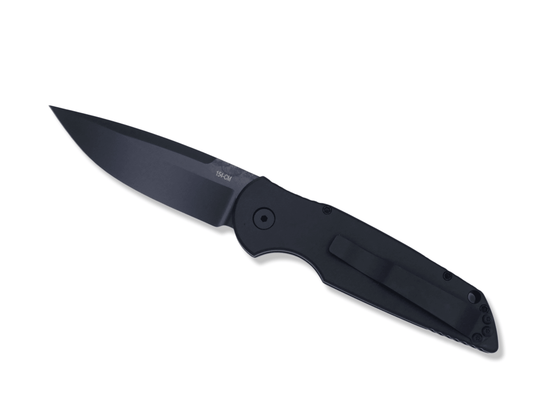 Tactical Response 3 Left Handed “ SWAT “- 3.5” Clip Point blade / Black Handle with Grooves / Black Blade / Black Hardware