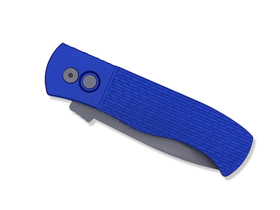 Original Emerson CQC7 - In Protech Auto / Exact Emerson Specs / Blue Jigged Texture Handle / Blasted Blade / NEW Wide Deep Carry Pocket Clip