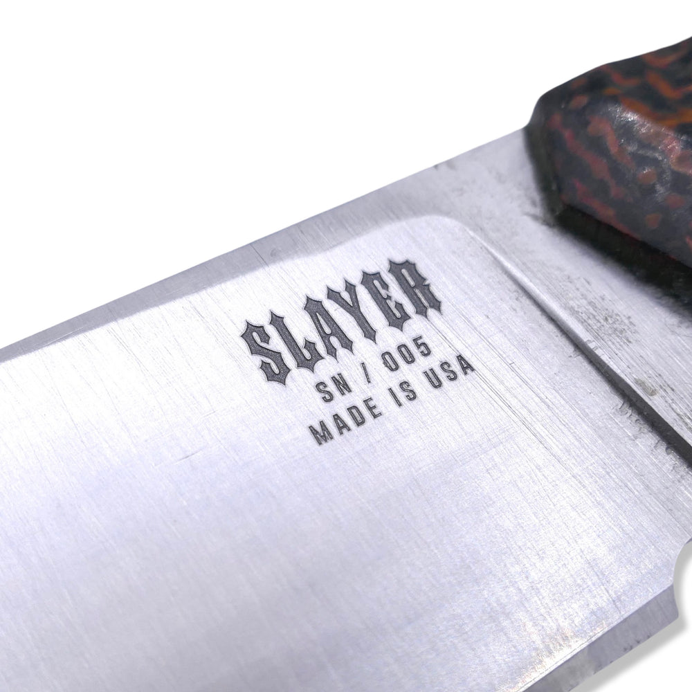 
                      
                        Slayer Mini - Satin / Badlands Micarta / OD Green G-10 Liner
                      
                    