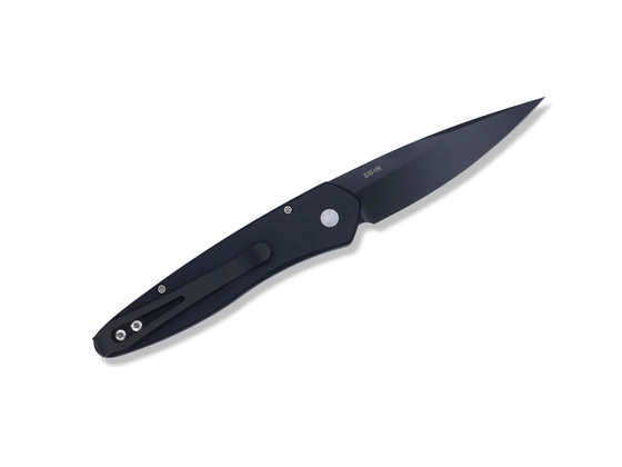 Newport - Black Handle W/ Black Blade / Satin Hardware