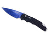 Tactical Response 5 - Black Handle with Slide Safety and Steel Glass Breaker / Deep Carry Clip / Sapphire Blue Blade