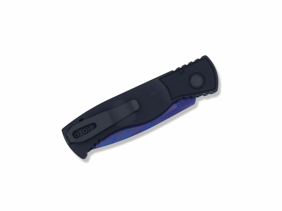 Tactical Response 2 - Sapphire Blue Magnacut Blade / Abalone Button / Deep Cary Pocket Clip