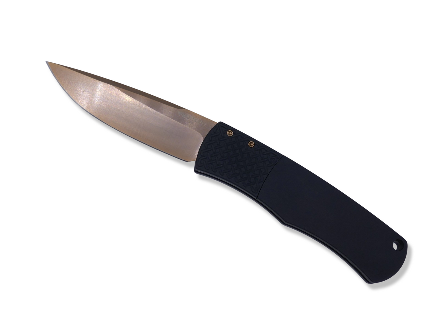 Magic BR-1 “ Whiskers “ Design / Black Handle W/ Textured Black Bolster / Rose Gold Blade / Rose Gold Hardware - Crimson Tactical