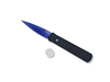 Godfather - Black Handle / Abalone Button / Sapphire Blue Blade