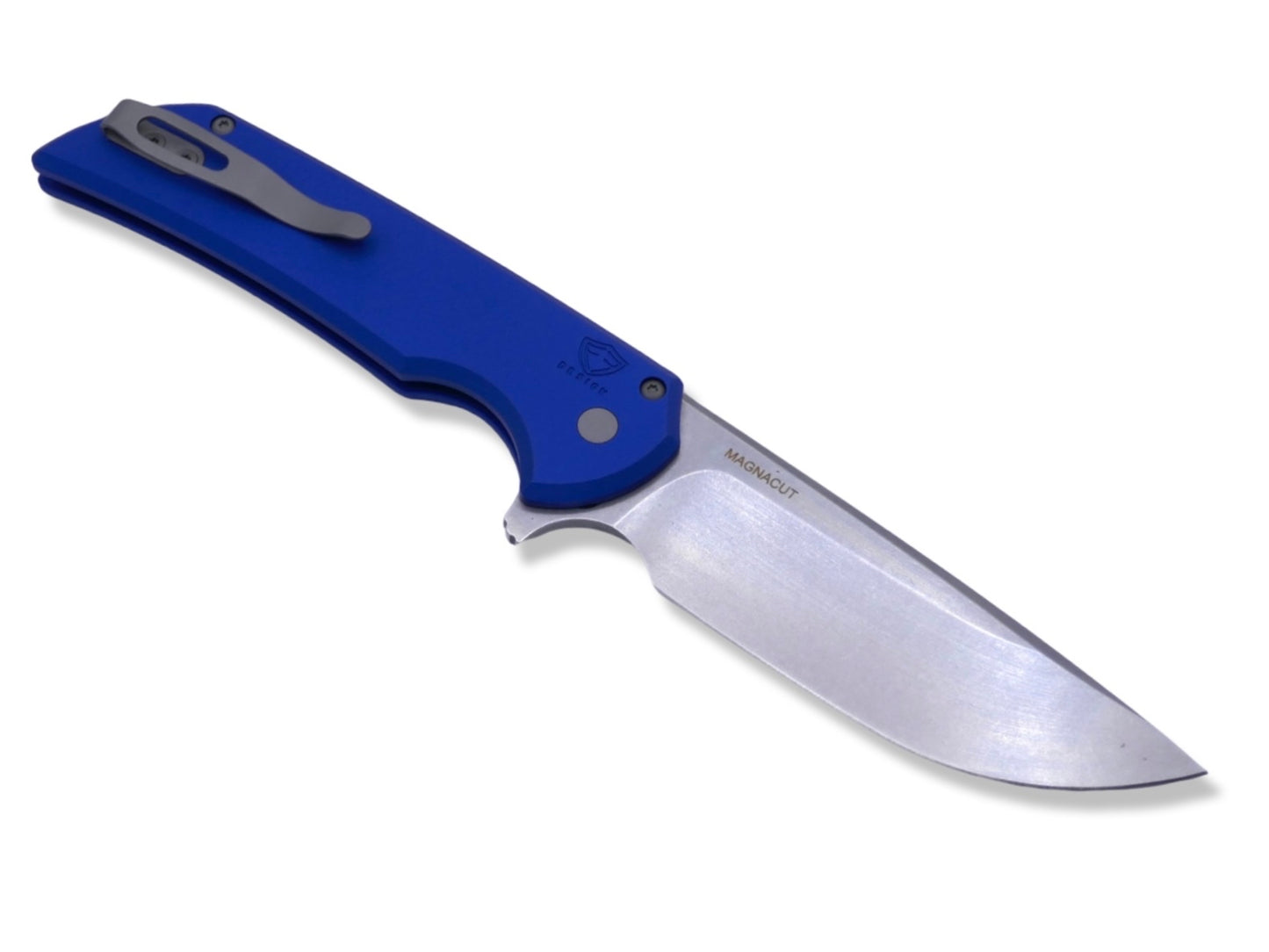 Mordax - Smooth Blue Handle / Stonewash Magnacut Blade - Crimson Tactical