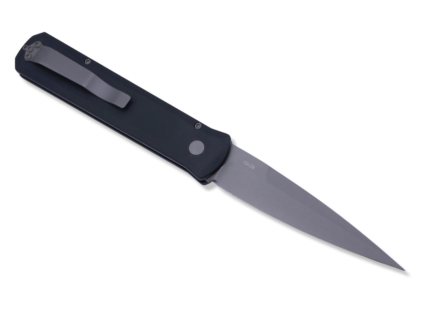 Godfather - Italian inspiration 4” Auto / Solid Black Handle / Blasted Blade - Crimson Tactical