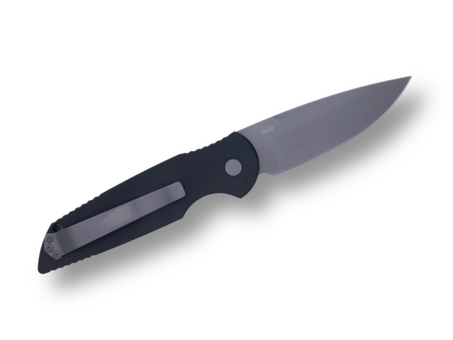 Tactical Response 3 - 3.5” Clip Point blade / Black Handle with Grooves / Bead Blasted 154CM - Crimson Tactical