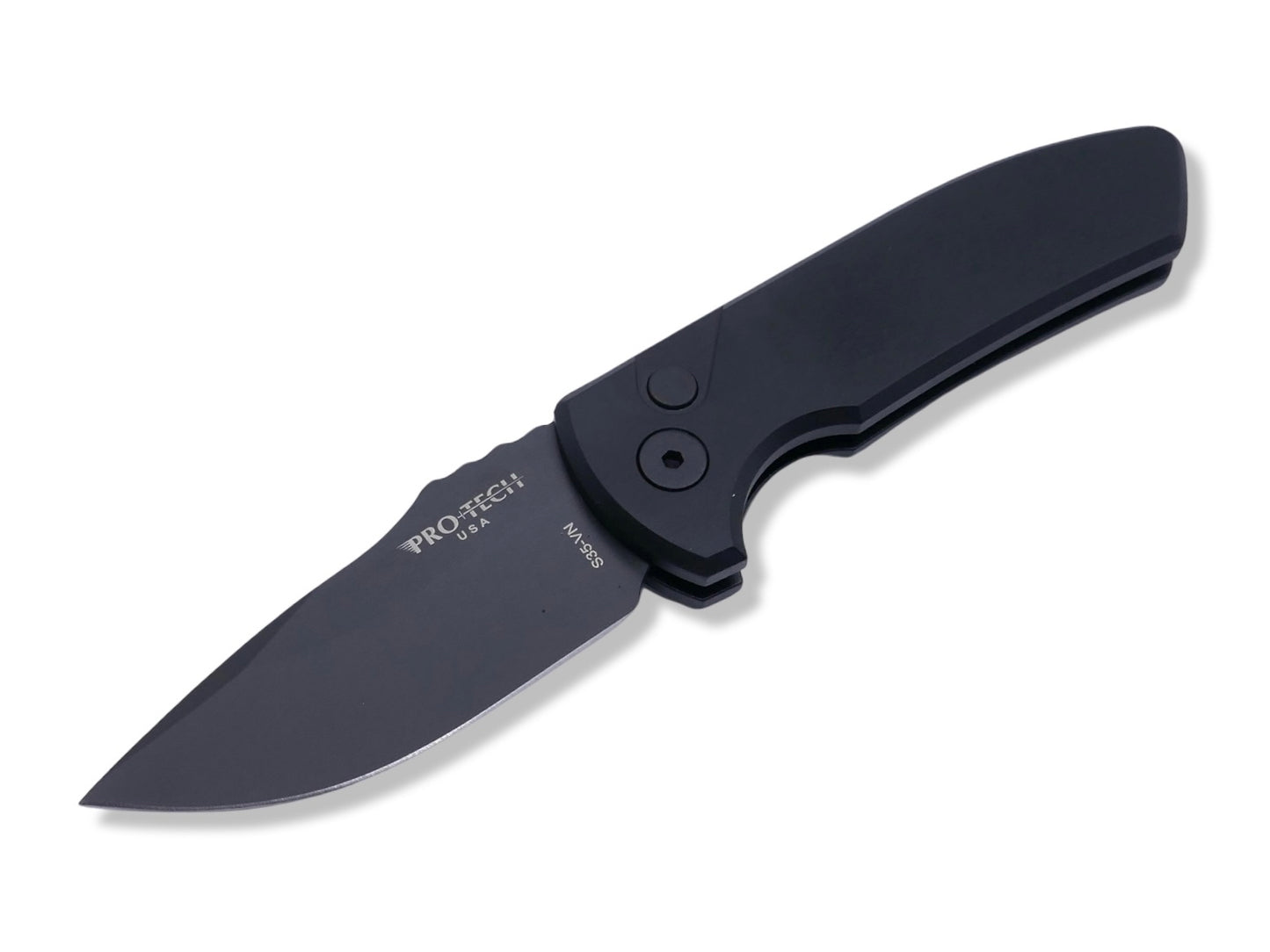 SBR - Smooth Black Handle, Black S35VN Blade - Crimson Tactical