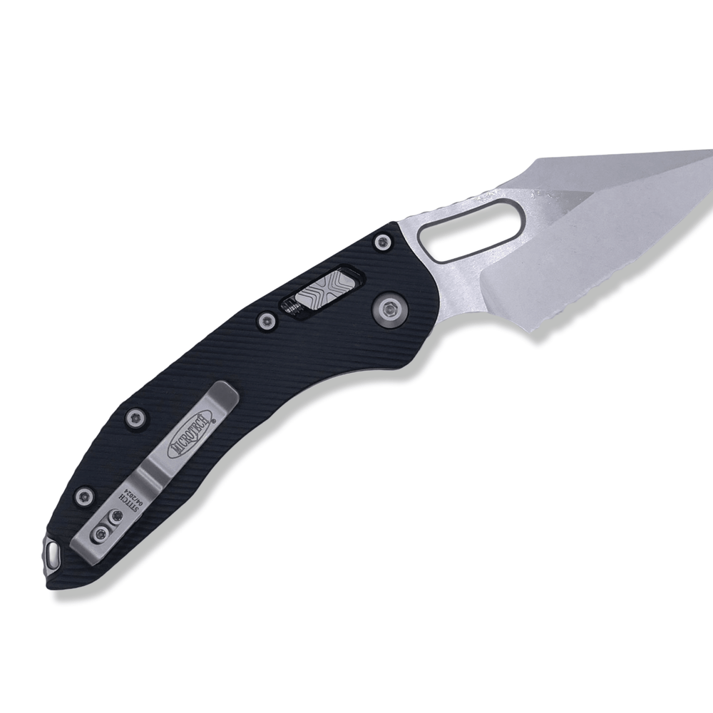 Stitch Ram-Lok - Fluted Aluminum Handle / Stonewash Partial Serrated - Crimson Tactical