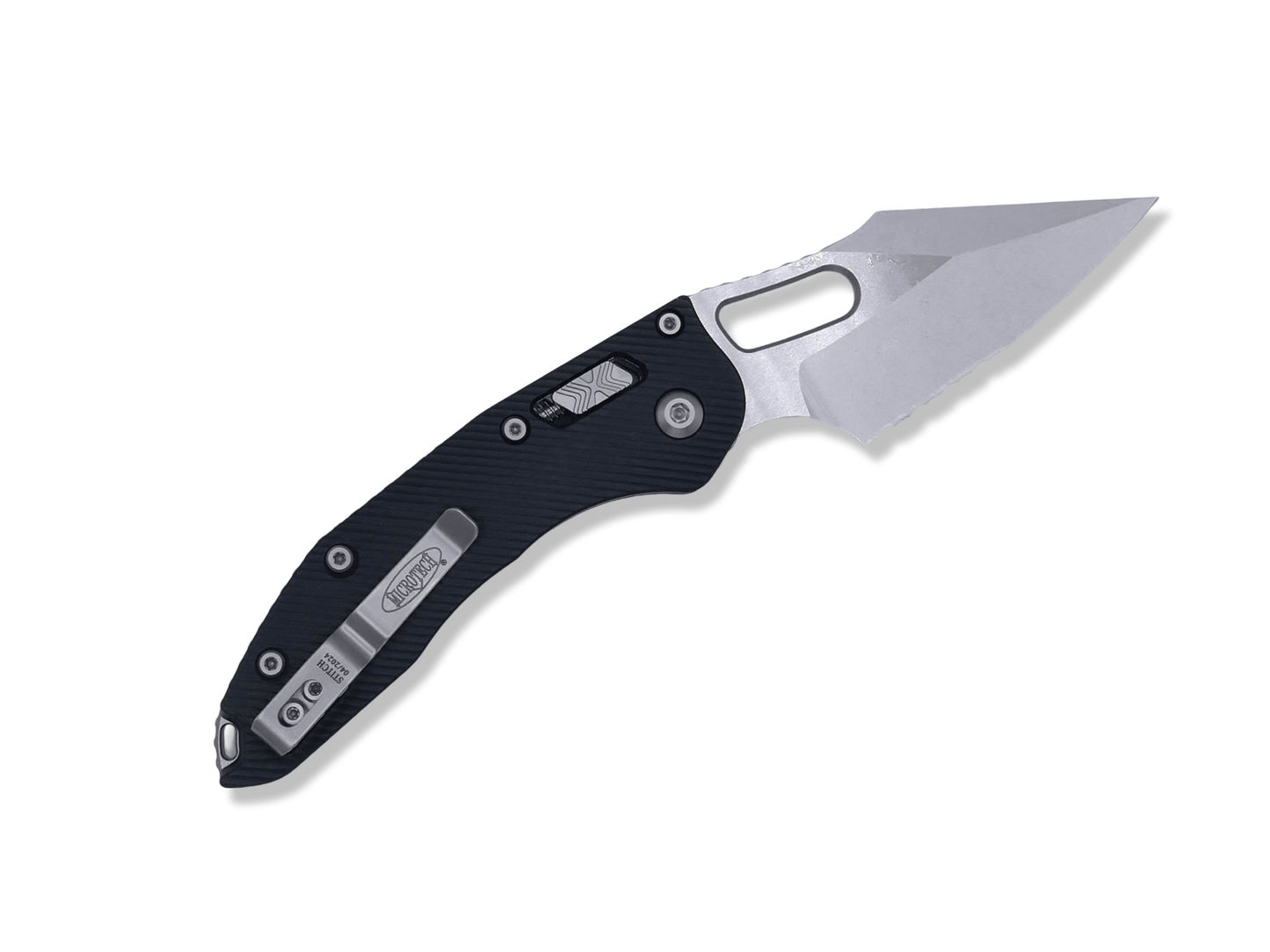 Stitch Ram-Lok - Fluted Aluminum Handle / Stonewash Partial Serrated - Crimson Tactical