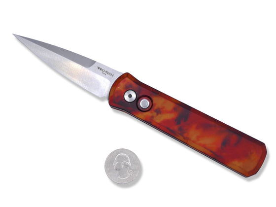 Godson - Del Fuego Anodized Handle / Satin Blade / Mother of Pearl Button