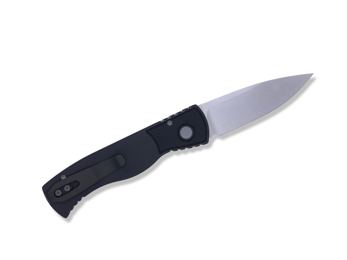 TR-2 - Black Handle W/ Textured Corners / Stonewash Magnacut / NEW Deep Carry Pocket Clip - Crimson Tactical