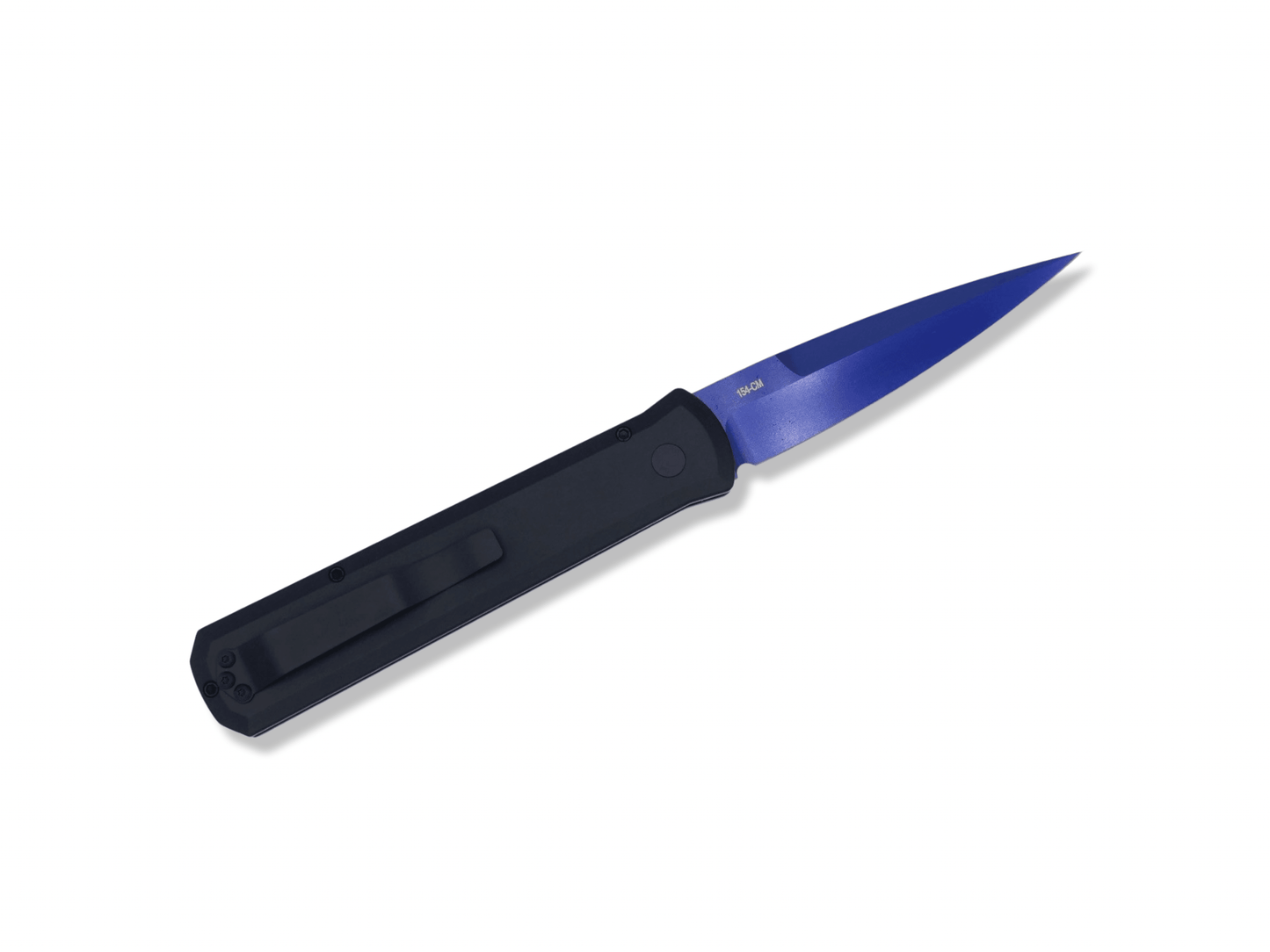 Godfather - Black Handle / Abalone Button / Sapphire Blue Blade - Crimson Tactical