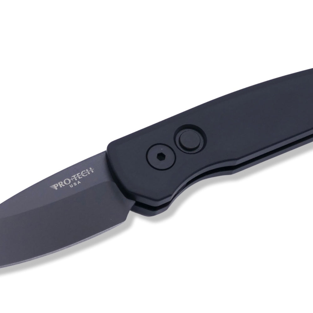 Runt 5 - Smooth Black Handle / Black Magnacut / Reverse Tanto - Crimson Tactical