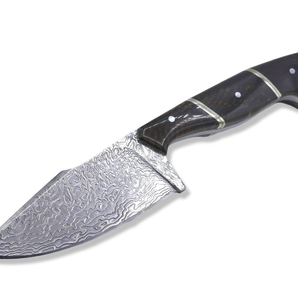 
                      
                        Reaper Custom - Polished Stainless Dragon Scale Pattern San Mai Damascus / Crocodile Sheath
                      
                    