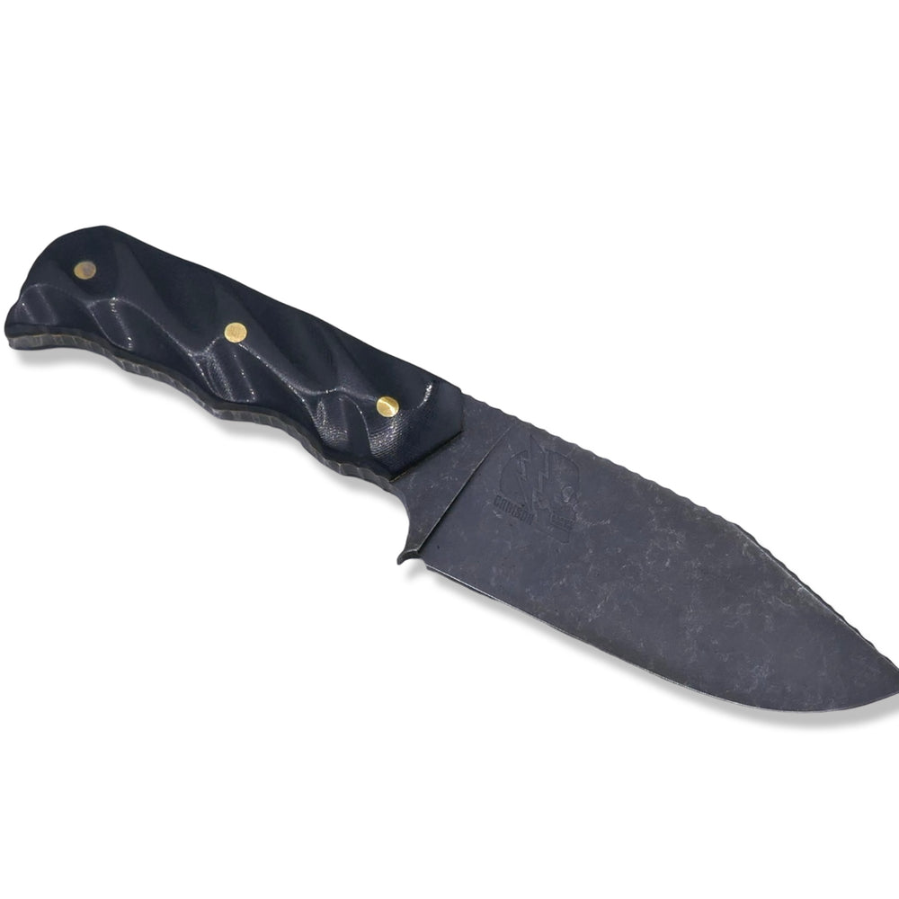 Slayer - Dark Stonewash / Black G-10 / Brass Liners / Full Spine Textured