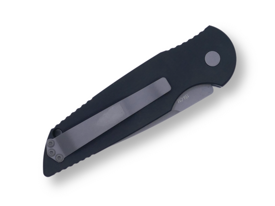 Tactical Response 3 - 3.5” Clip Point blade / Black Handle with Grooves / Bead Blasted 154CM