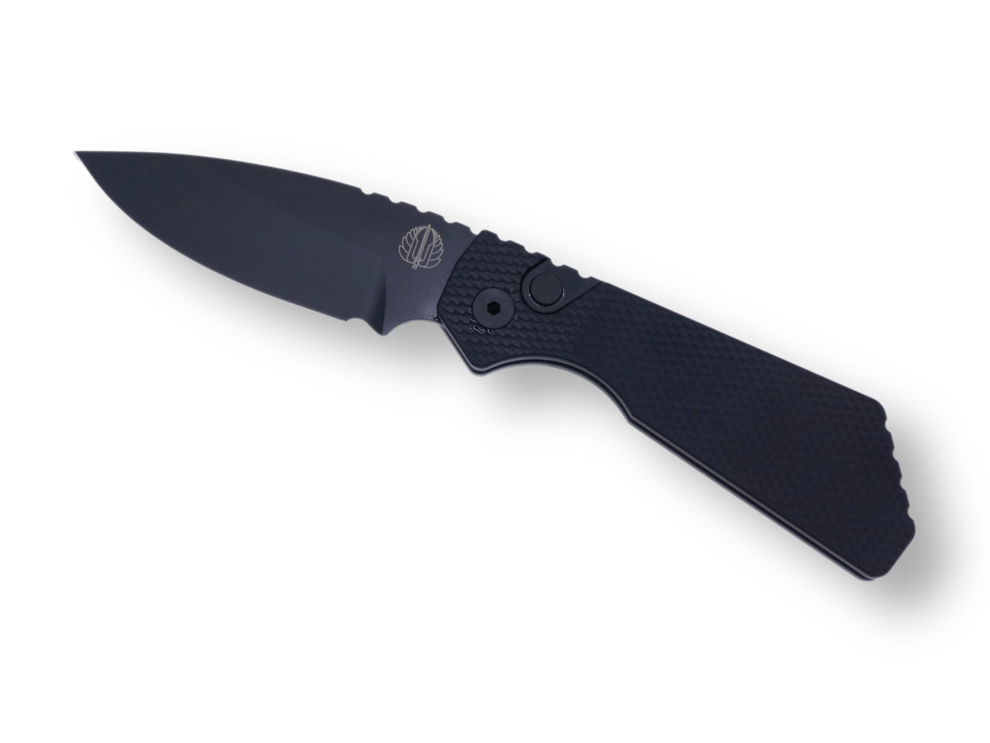 Strider PT+ - Textured Black handle / DLC Magnacut / Black Hardware + Clip - Crimson Tactical