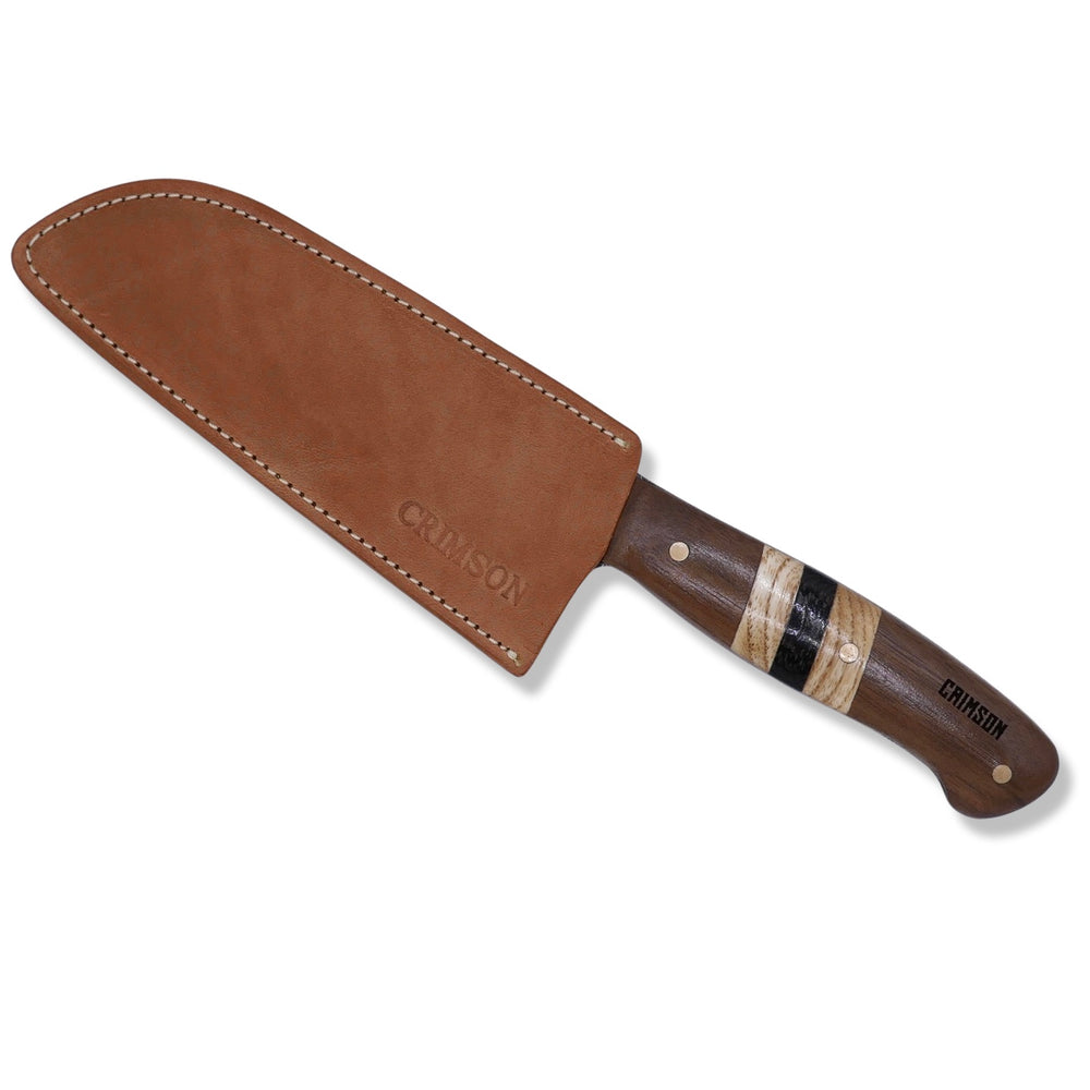 
                      
                        Damascus Kitchen Knife - Walnut / White Oak / Wenge / Brass Handle - Chris Cole Design - Crimson Tactical
                      
                    