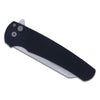 Malibu Flipper - Textured Black Handle / Stonewash 20CV Reverse Tanto / Blasted Hardware + Clip
