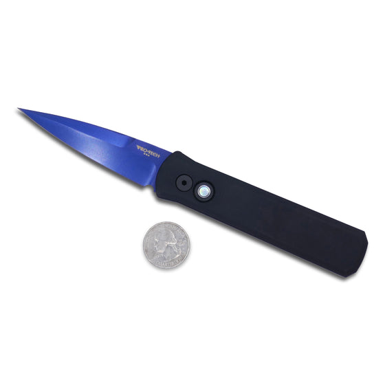 Godson - Black Handle / Sapphire Blue Blade / Abalone Button