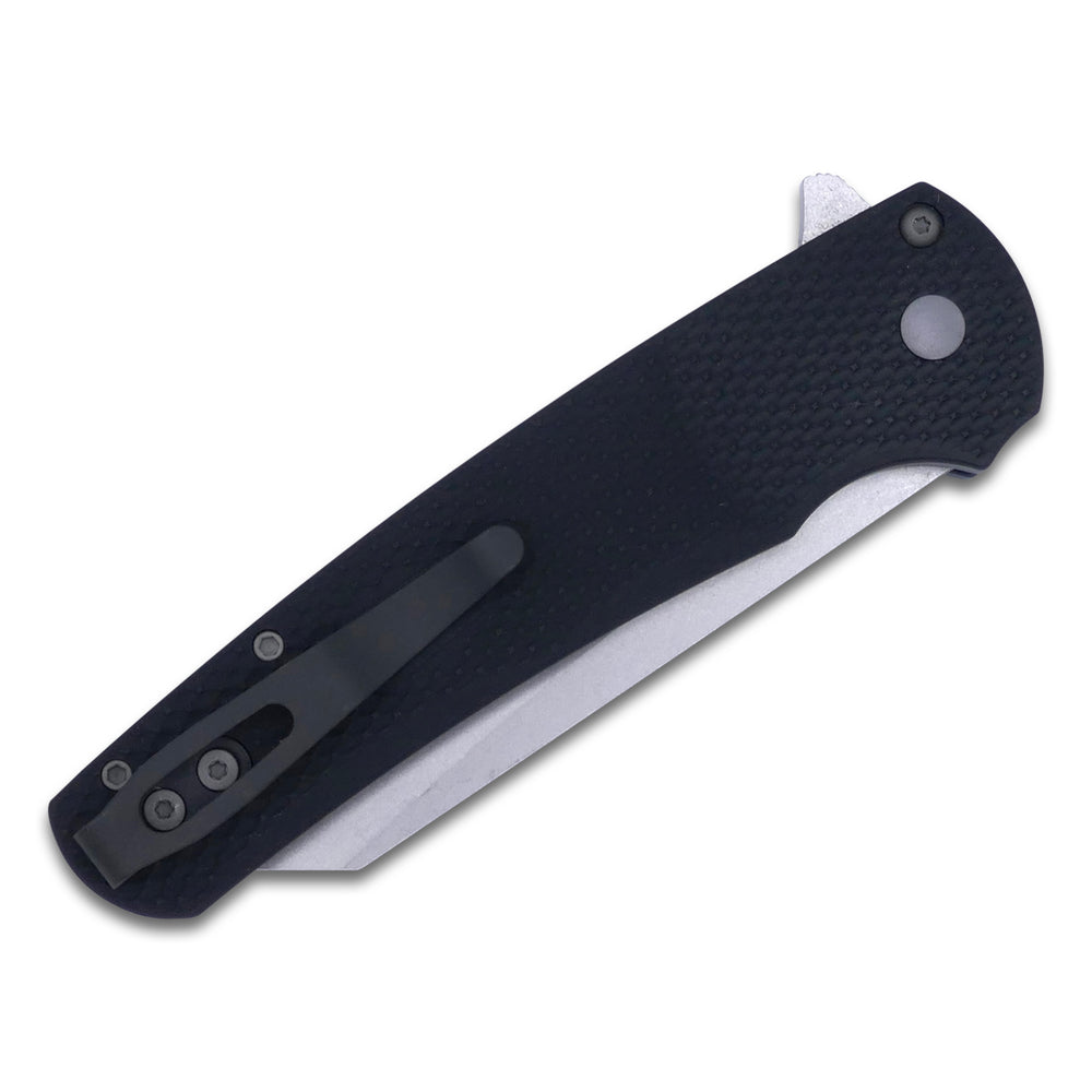 
                      
                        Malibu Flipper - Textured Black Handle / Stonewash 20CV Reverse Tanto / Blasted Hardware - Crimson Tactical
                      
                    