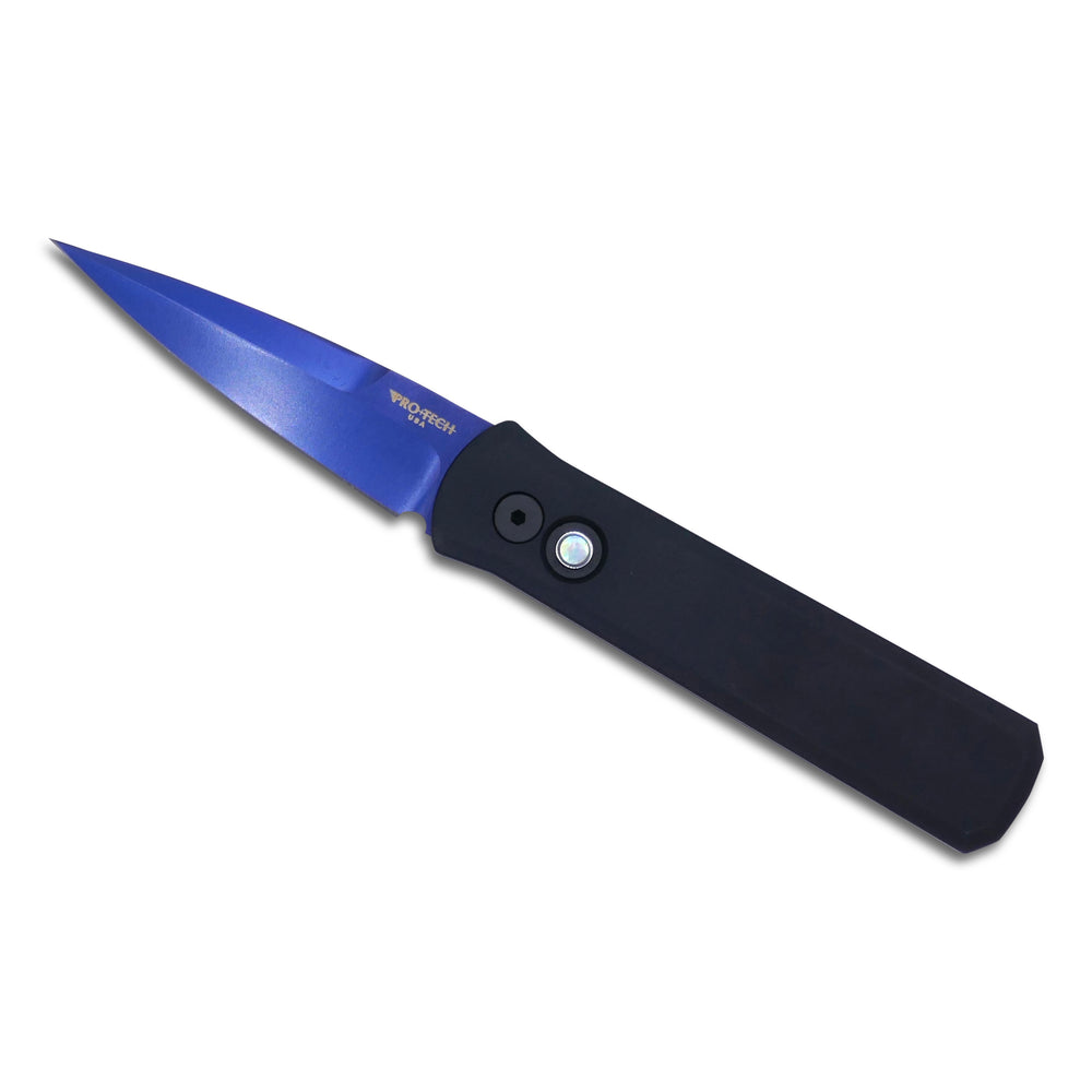 
                      
                        Godson - Black Handle / Sapphire Blue Blade / Abalone Button - Crimson Tactical
                      
                    